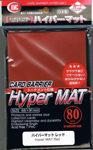 KMC Card Barrier: Hyper Matte Sleeves - Red (80)