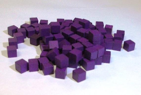 Mayday - Wood Cubes 10mm - Purple (100ct)