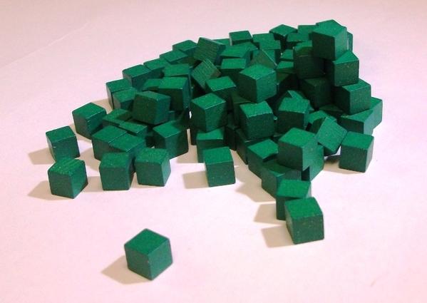 Mayday - Wood Cubes 10mm - Green (100ct)