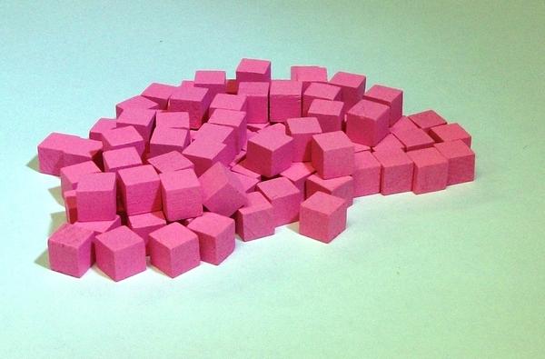 Mayday - Wood Cubes 10mm - Pink (100ct)
