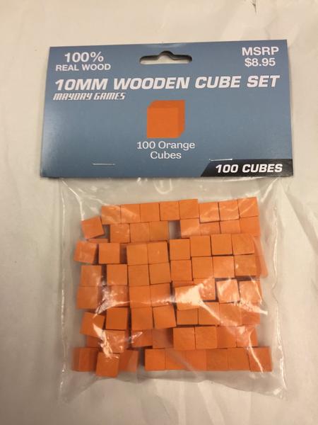 Mayday - Wood Cubes 10mm - Orange (100ct)