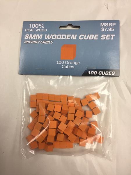 Mayday - Wood Cubes 8mm - Orange (100ct)
