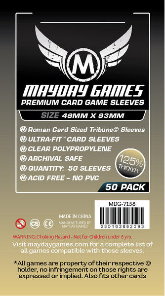 Mayday Sleeves - Tribune Card Sleeves (49x93mm) Premium