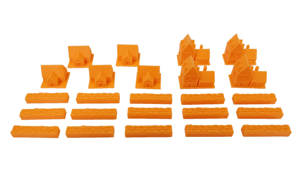 Top Shelf Gamer - 3D Printed Upgraded Tokens compatible with Catan™ - Orange (set of 24)