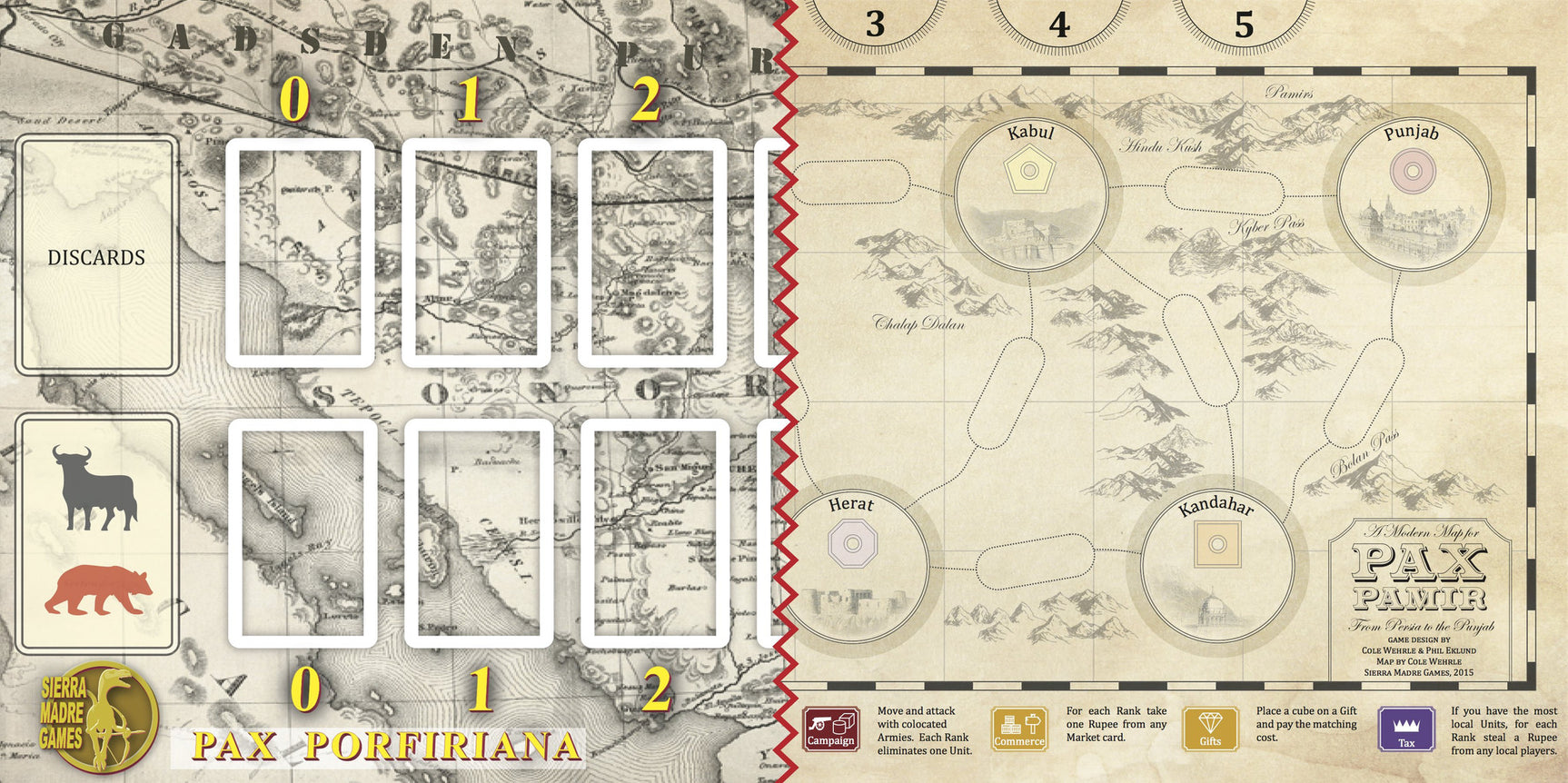Pax Porfiriana / Pax Pamir Gameboard (Unfolded size 600 X 300 mm)