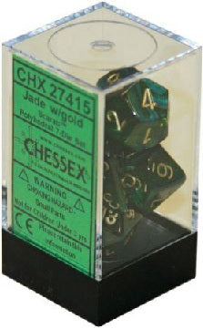 Chessex - 7-Dice Set - Scarab - Jade/Gold