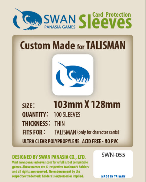 SWAN Sleeves - Card Sleeves (103 x 128 mm) - 100 Pack, Thin Sleeves - Talisman Character Cards