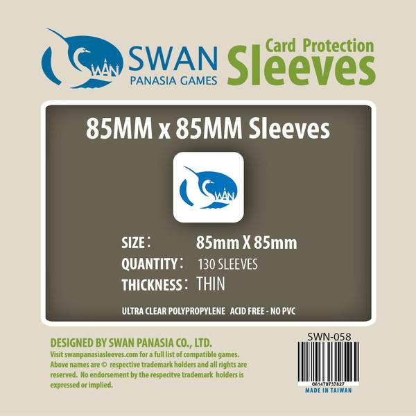 SWAN Sleeves - Card Sleeves (85 x 85 mm) - 130 Pack, Thin Sleeves