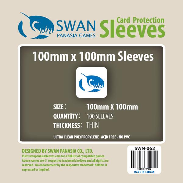 SWAN Sleeves -  Card Sleeves (100 x 100 mm) - 100 Pack, Thin/Standard (Etherfields Compatible)