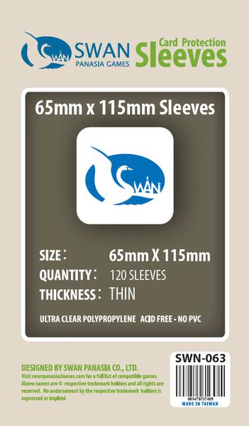 SWAN Sleeves - Card Sleeves (65 x 115 mm) - 120 Pack, Thin Sleeves