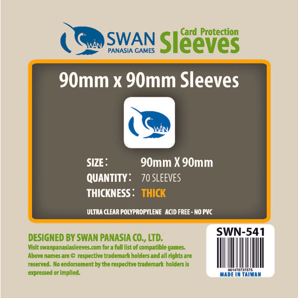 SWAN Sleeves - Card Sleeves (90 x 90 mm) - 70 Pack, Thick Sleeves (Premium)