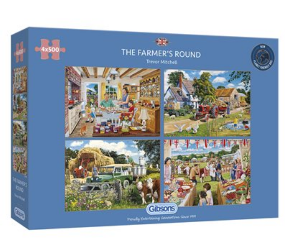 Puzzle - Gibsons - The Farmer's Round: 4 Puzzles (500 Pieces)