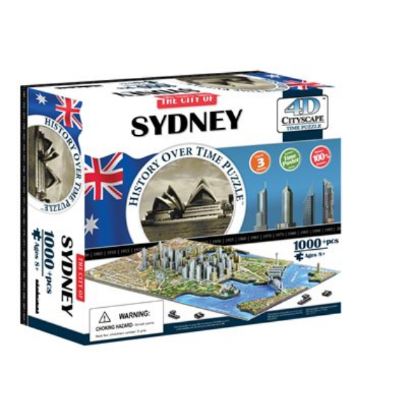 Puzzle - 4D Cityscape - History Over Time Puzzle: Sydney (1023 Pieces)