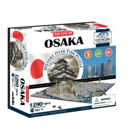 Puzzle - 4D Cityscape - History Over Time Puzzle: Osaka (1290+ Pieces)