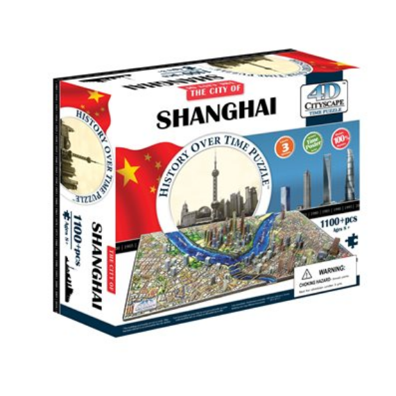 Puzzle - 4D Cityscape - History Over Time Puzzle: Shanghai (1100+ Pieces)