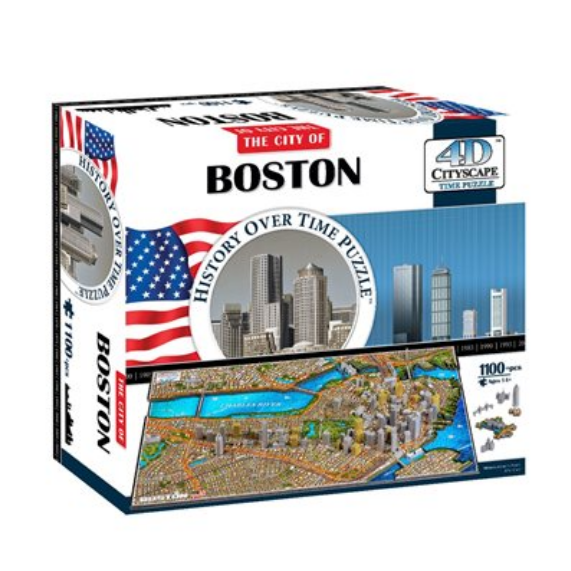 Puzzle - 4D Cityscape - History Over Time Puzzle: Boston (1189 Pieces)