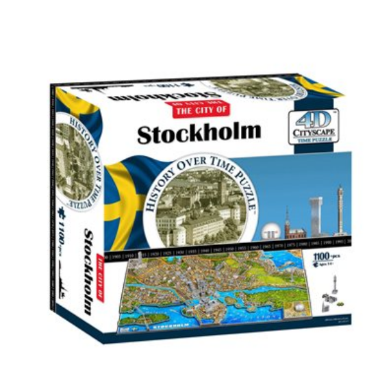 Puzzle - 4D Cityscape - History Over Time Puzzle: Stockholm (1119 Pieces)