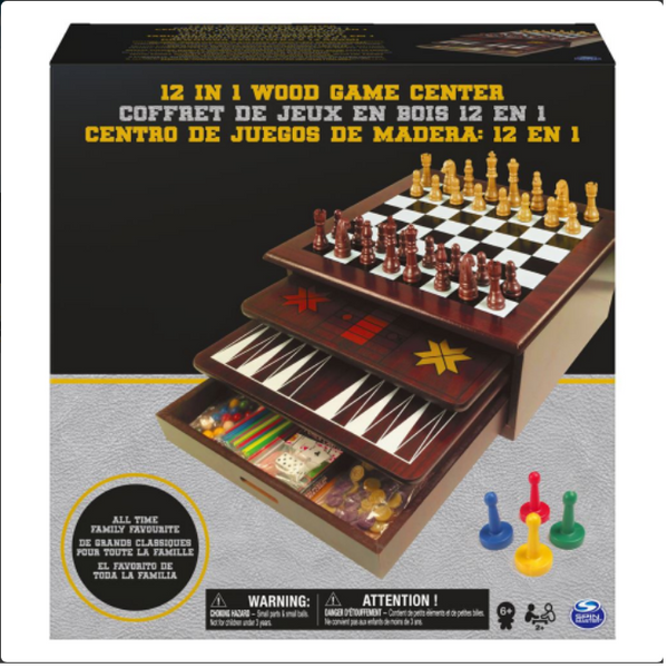 Deluxe Wood Box - 12 in 1 Game Collection