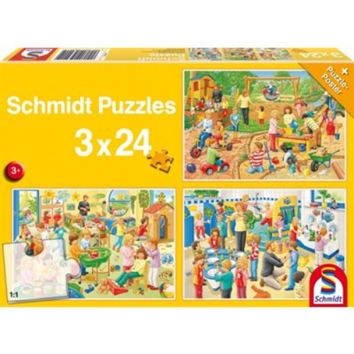 Puzzle - Schmidt Spiele - A Day at Playschool (3x24 Pieces)