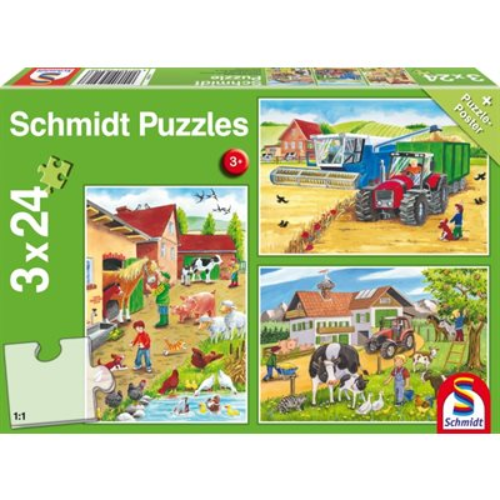 Puzzle - Schmidt Spiele - On the Farm (3x24 Pieces)