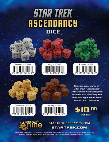 Star Trek: Ascendancy - Dice Set - Romulan