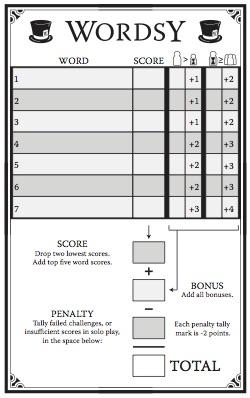 Wordsy - Replacement Score Pads