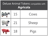 Top Shelf Gamer - Deluxe Animal Tokens compatible with Agricola (Set of 50)