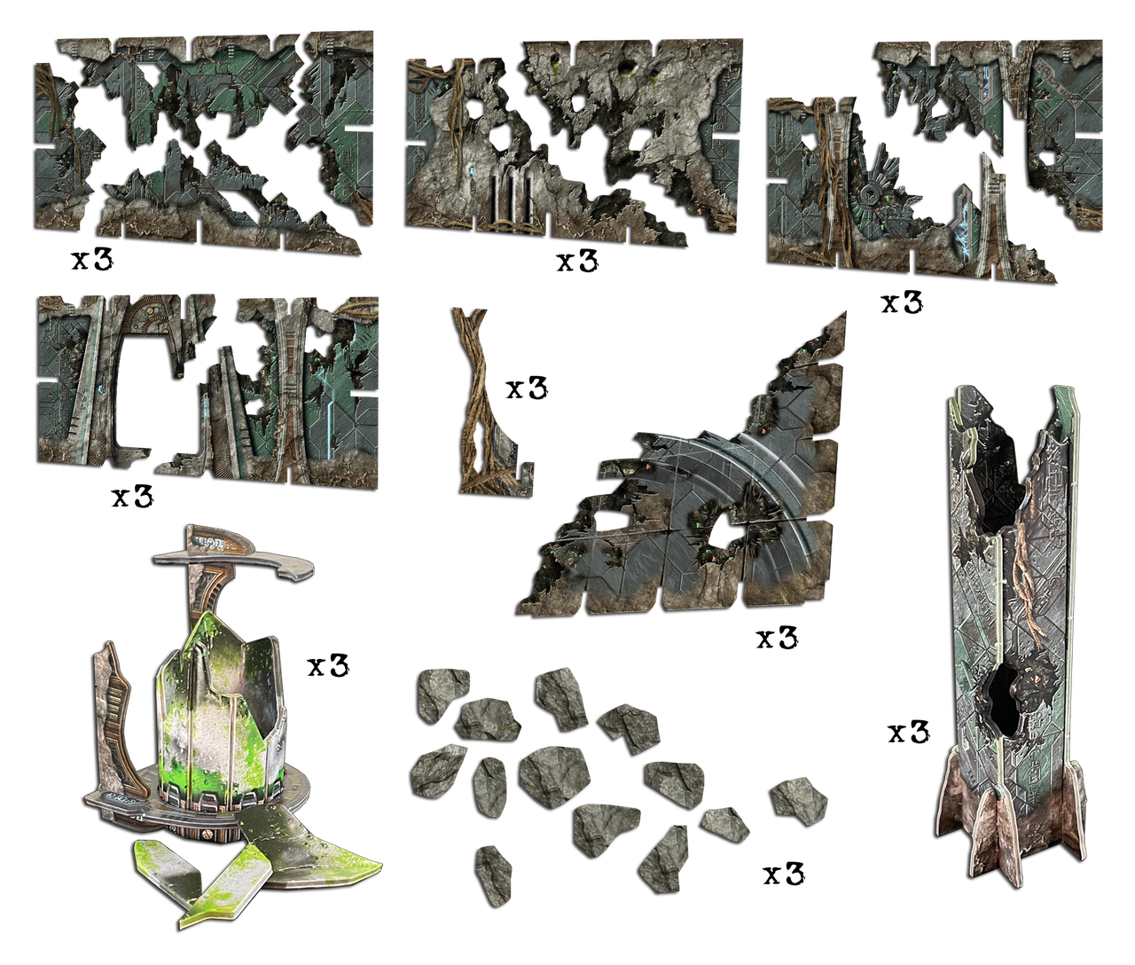 Battle Systems Scifi Terrain Ruined Catacombs Set (Import)