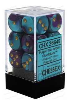 Chessex - Gemini: 12D6 Purple-Teal / Gold