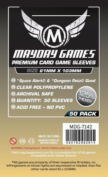 Mayday Sleeves - "Space Alert" & "Dungeon Petz" Card Sleeves (61x103mm) - Premium