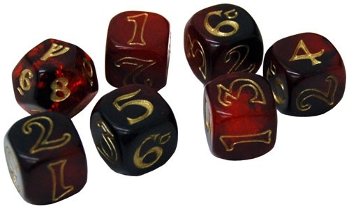 The One Ring - Dice Set Red/Black w/Gold