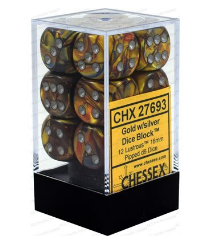 Chessex -Lustrous: 12D6 Gold / Silver
