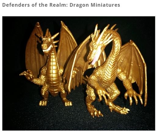 Defenders of the Realm: Dragon Miniatures - Bronze (Side Facing)