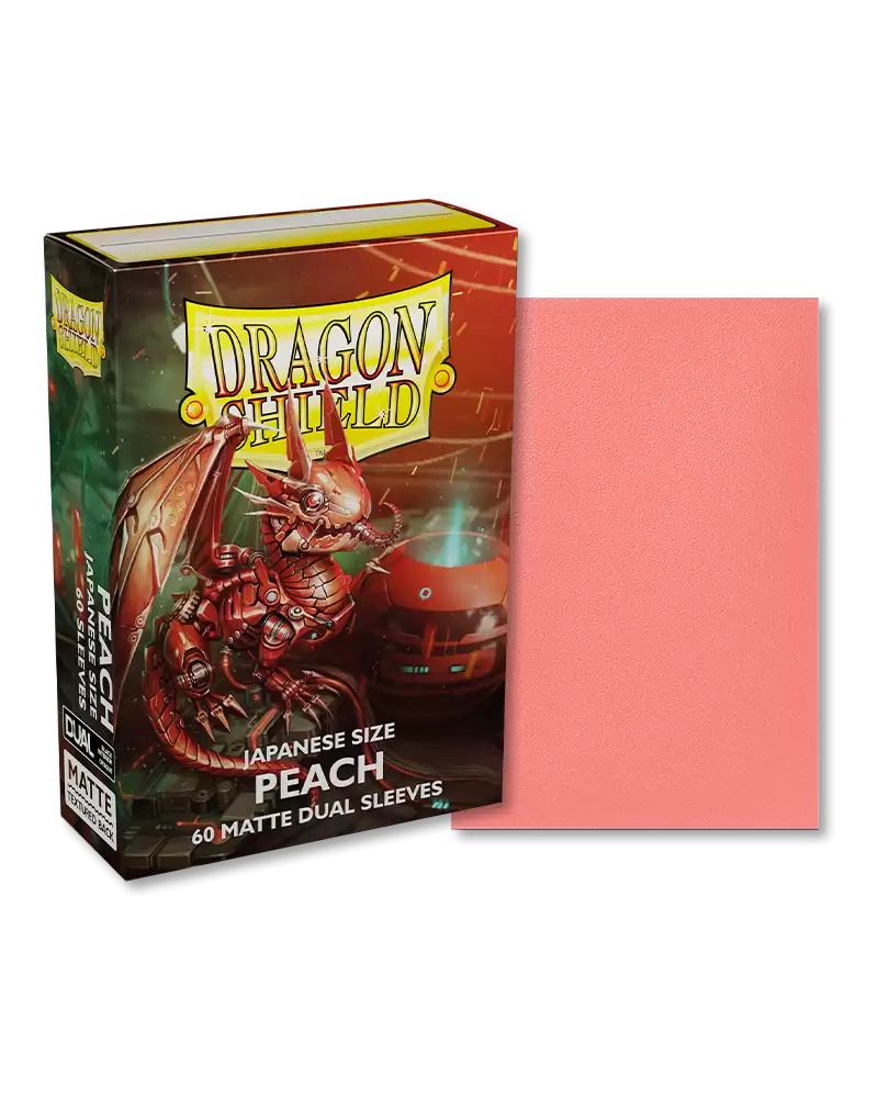 Dragon Shield - Japanese Size Matte Dual Sleeves: Peach Pink (60ct)