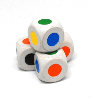 Koplow Games - D6 Wood Dice: 16mm with Colored Faces