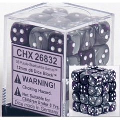 Chessex - 36D6 - Gemini - Purple-Steel/White
