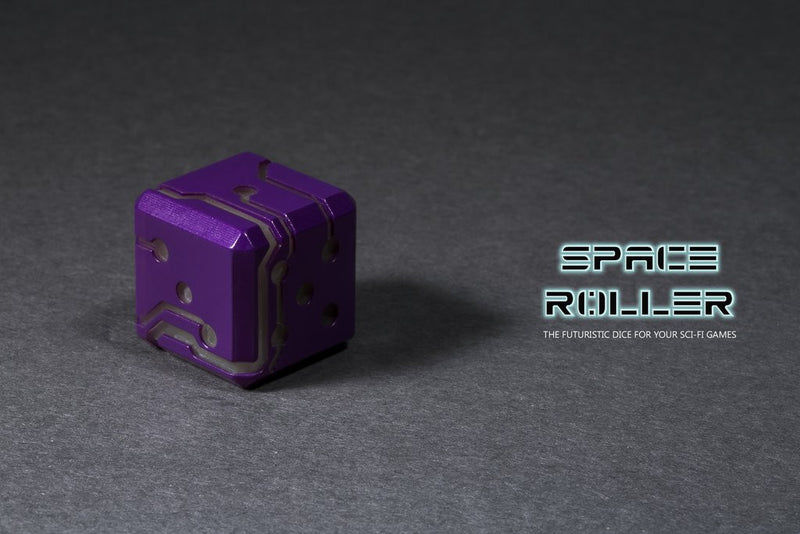 Space Roller Dice - Green Glow Purple Finish Space Roller Dice