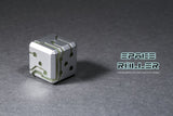 Space Roller Dice - Green Glow Silver Finish Space Roller Dice