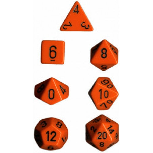 Chessex - 7 Piece - Opaque - Orange/Black