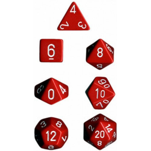 Chessex - 7 Piece - Opaque - Red/White
