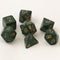 Chessex - 7 Piece - Opaque - Dusty Green/Gold（Copper）
