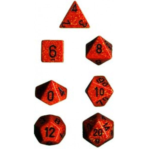 Chessex - 7 Piece - Speckled - Fire