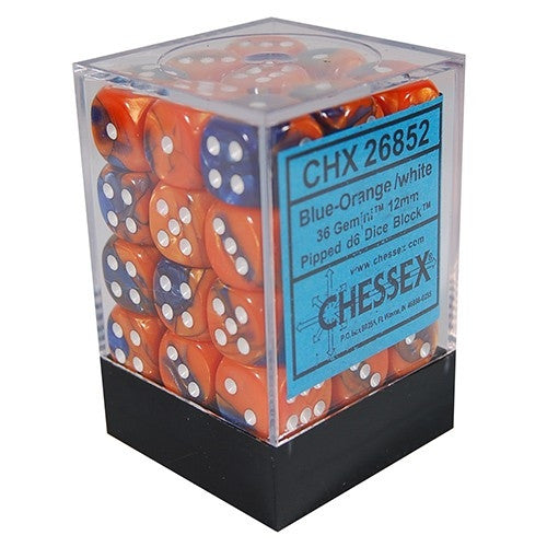 Chessex - 36D6 - Gemini - Blue-Orange/White