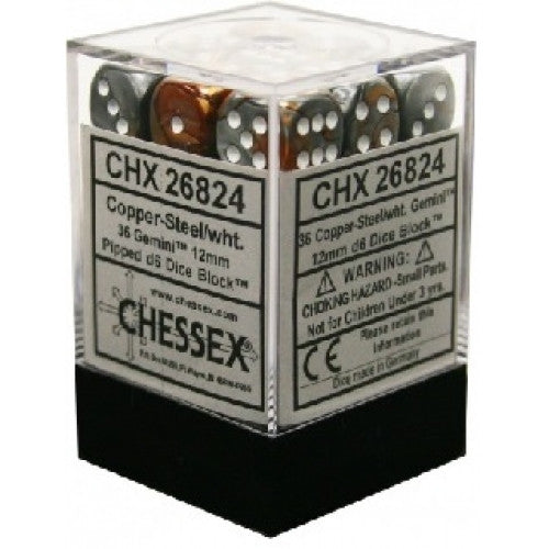 Chessex - 36D6 - Gemini - Copper-Steel/White