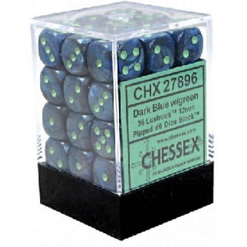 Chessex - 36D6 - Lustrous - Dark Blue/Green