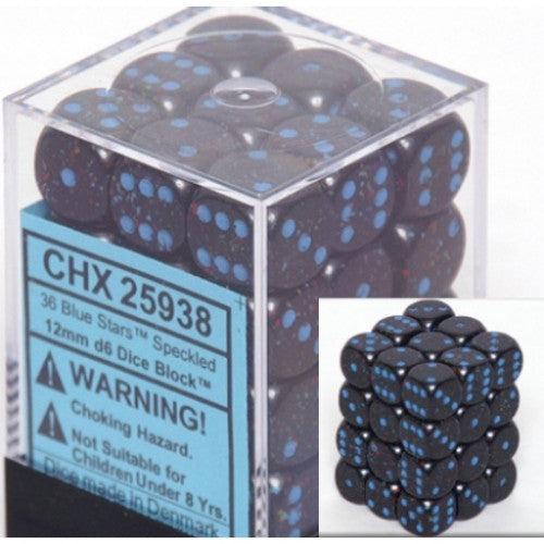 Chessex - 36D6 - Speckled - Blue Stars