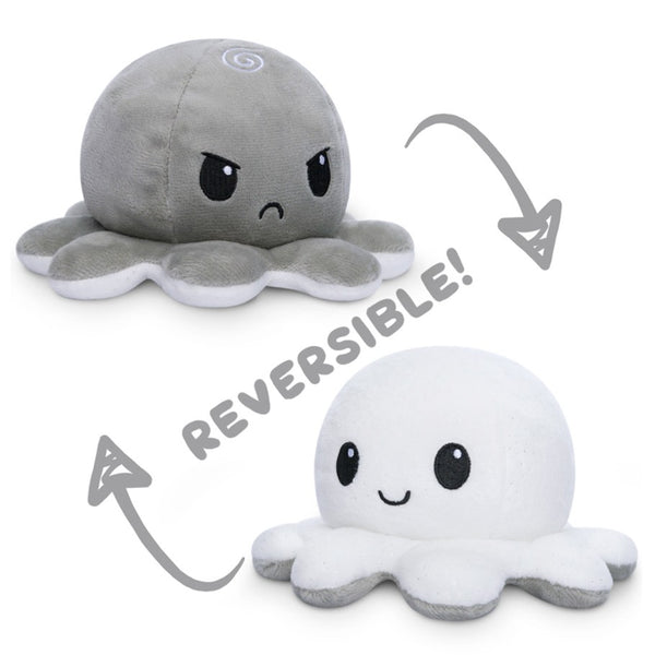 Reversible Octopus Mini Plush - White & Gray
