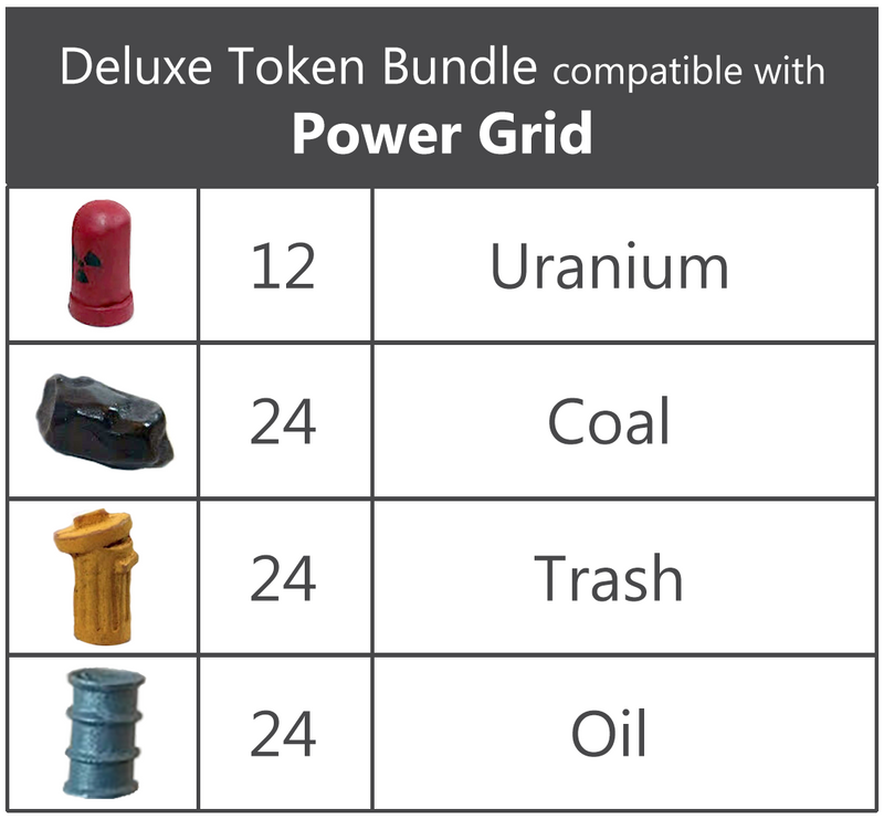 Top Shelf Gamer - Deluxe Token Bundle compatible with Power Grid (For Deluxe Power Grid) (set of 83)