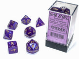 Chessex - 7-Dice Set - Borealis - Royal Purple / Gold Luminary ( Polyhedral )
