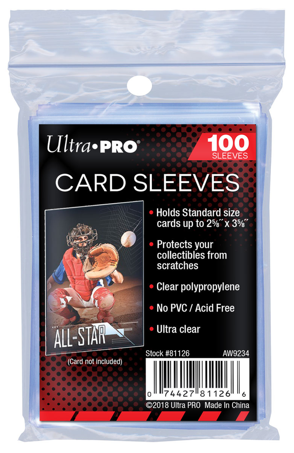 Ultra Pro - Original Card Sleeves (100ct) for 2-1/2" X 3-1/2" Soft Card Sleeves